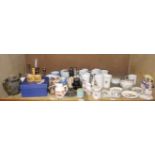 A quantity of Royal Commemorative china, a Royal Worcester trefoil jar and cover,