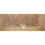 Seven various 19th century and later decanters and stoppers,