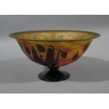 A Le Verre Francais cameo glass footed bowl