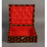 A LATE REGENCY PARQUETRY INLAID BOX, rectangular,