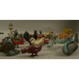 A quantity of lead farm yard figures, animals and accessories, mainly by Britain Ltd,