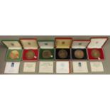 Two college of arms quincentenary medals in red cases, National Trust centenary medal,