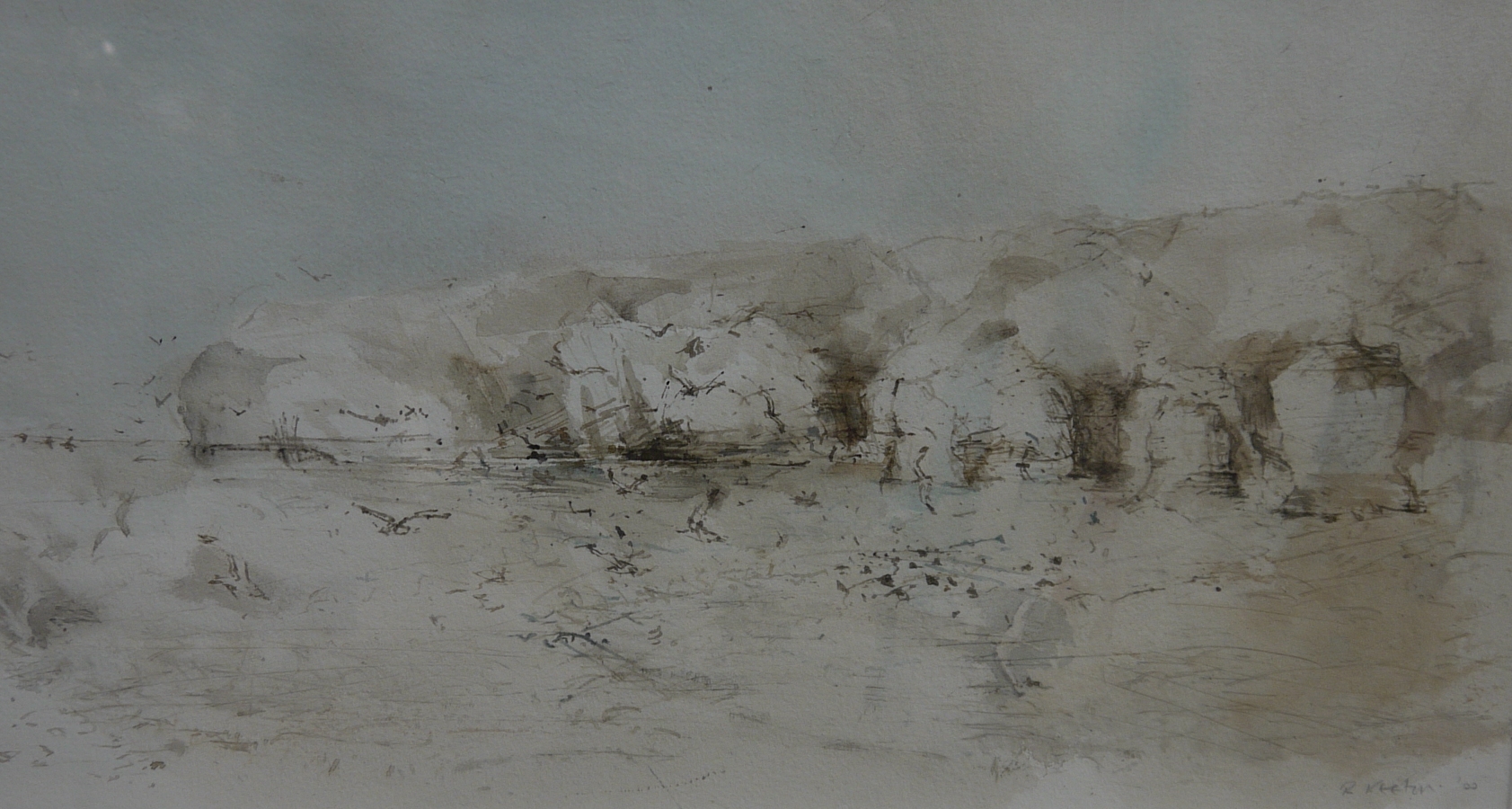 Richard Keeton Flamborough Head, watercolour, signed and dated 00 to lower right, - Image 2 of 2