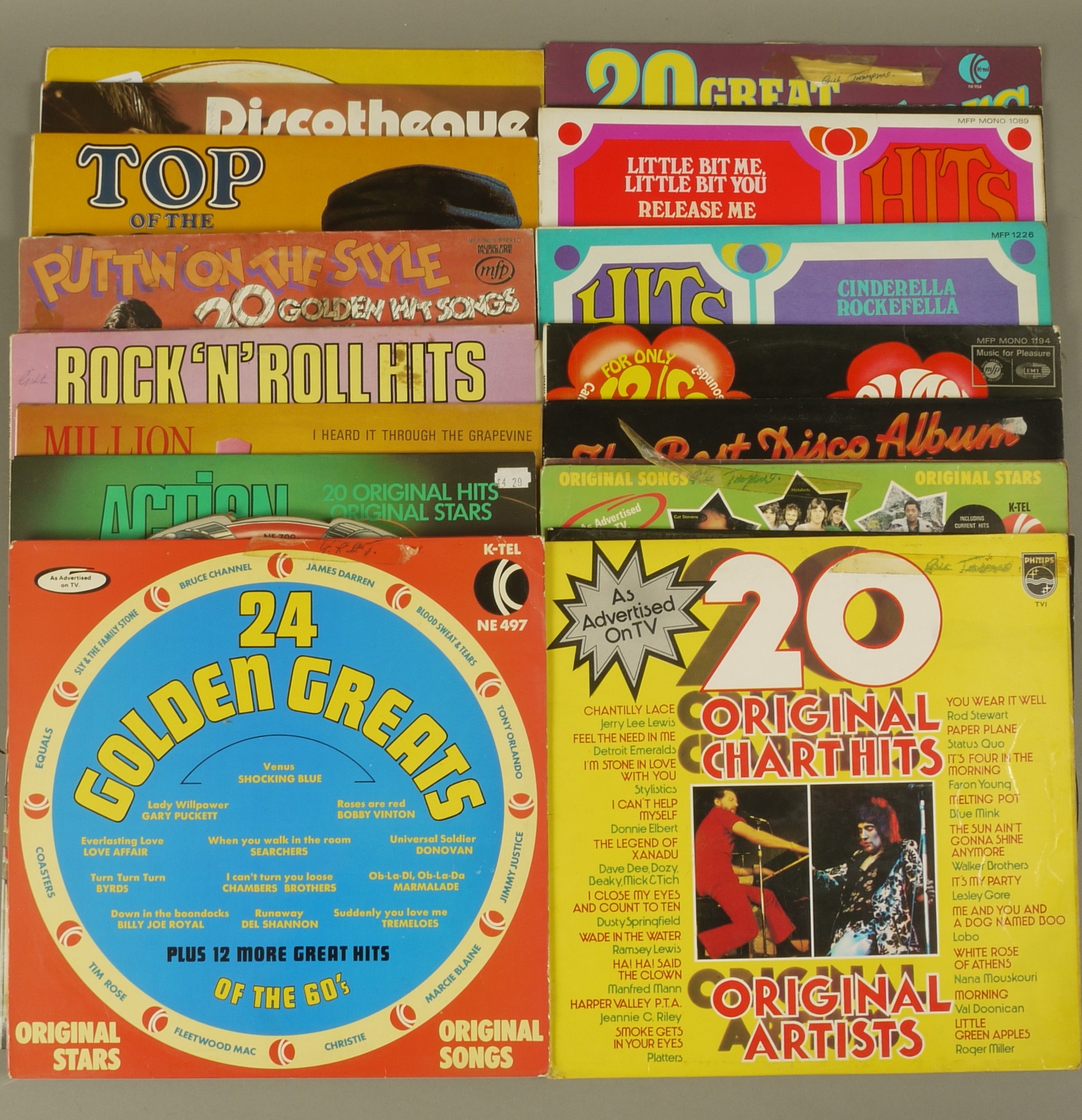 A Collection of Vinyl Compilation LPs Comprising; 20 Great Heartbreakers, K-Tel Label,