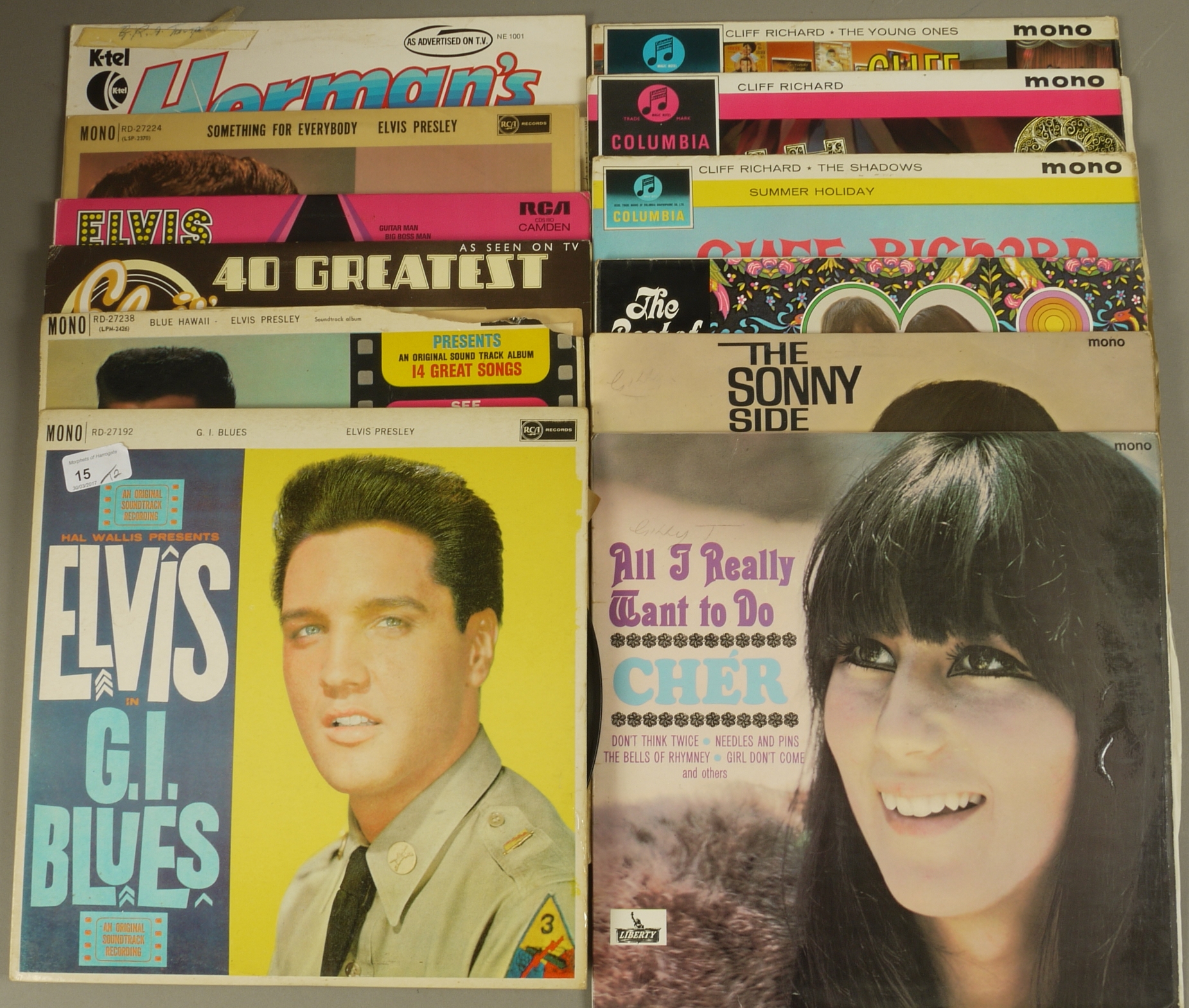 A Collection of Vinyl LPs Comprising; Elvis, Blue Hawaii, RCA label, RD27238 Elvis, G.