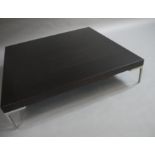 B & B Italia, 'Charles, black ash and brushed aluminium square low set set coffee table,