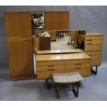 Uniflex 1960/70s, A teak two door wardrobe, dressing table,