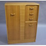 A G Plan oak combination wardrobe, c.