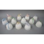 Eight Lladro Christmas bells, 1989, 1988, 1991, 1992 (2), 1990, 1993 (2), two Summer bells,