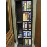 A DVD and CD rack containing a quantity of DVD box sets