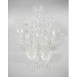 Eighteen 19th century drinking glasses, wines, sherries etc,