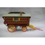 A hand built Gypsy caravan, painted decoration,
