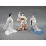 Three Coalport figures, limited edition; Princess Turandot, Madame Butterfly and the Pearl Princess,