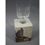 A Caithness Leeds United glass goblet, First Division 1973/74 Champions, 15cm high,