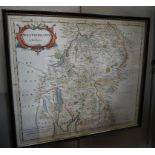 Robert Morden - Westmoreland, hand coloured engraved map, 37cm x 44cm,