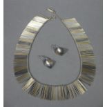 A Danish silver matchstick necklace by Anton Michelsen c.