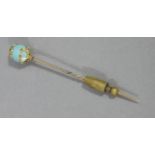 A late 19th century turquoise tie pin,