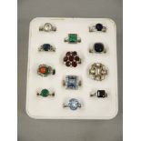 A collection of dress rings c.