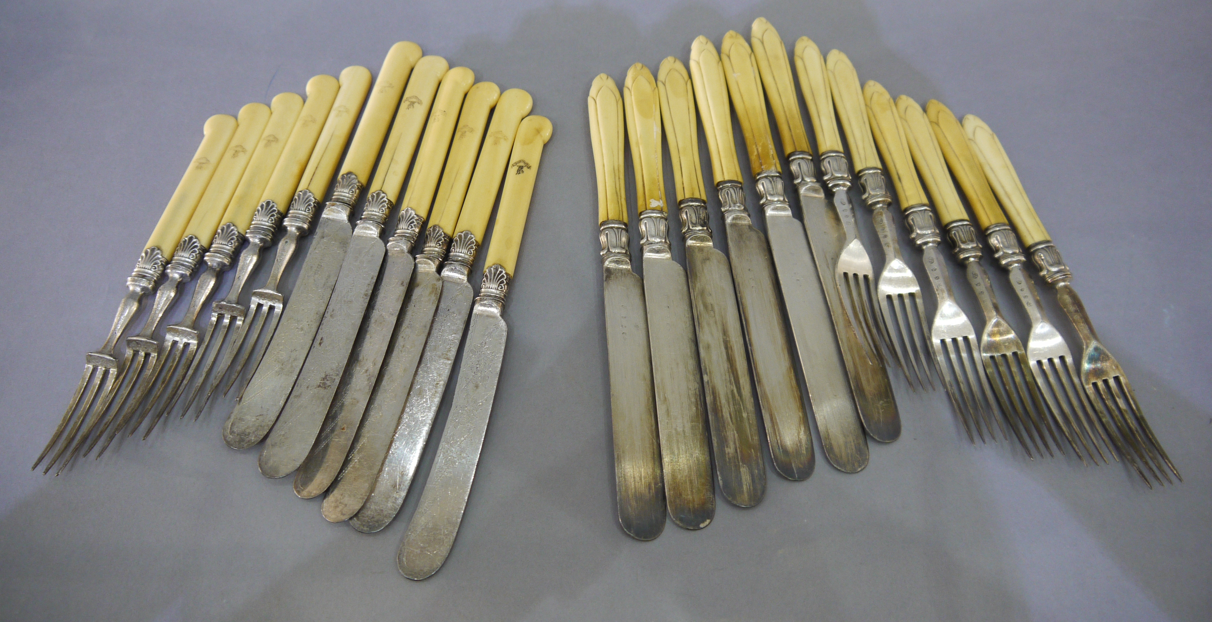 Two sets of dessert knives and forks, - Image 2 of 2