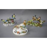 A Crown Staffordshire model of a pair of birds on a branch,