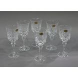 A set of six Whitefriars lead crystal cut glass goblets,