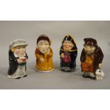 Four reproduction character jugs