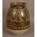 Chris Aston of Elkesley - stoneware vase of baluster form,