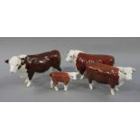 A Beswick bull, 22cm long; another CH.