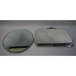 Two 1930s/40s circular and rectangular bevelled wall mirrors