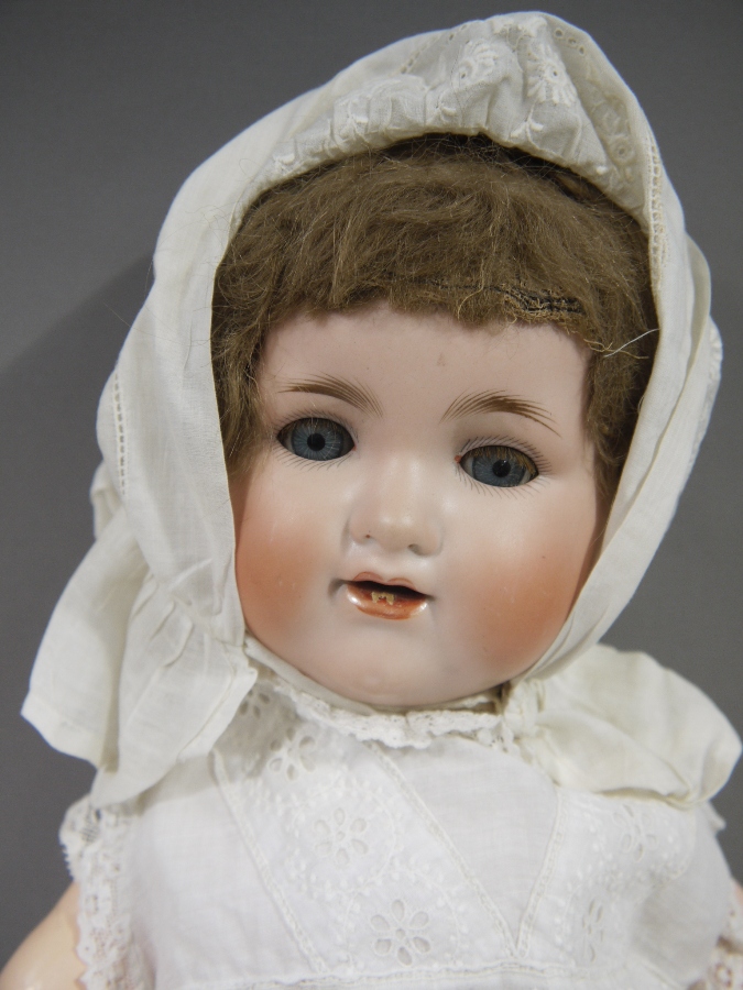 An Armand Marseille bisque headed doll having sleeping blue eyes, open mouth, - Image 2 of 3