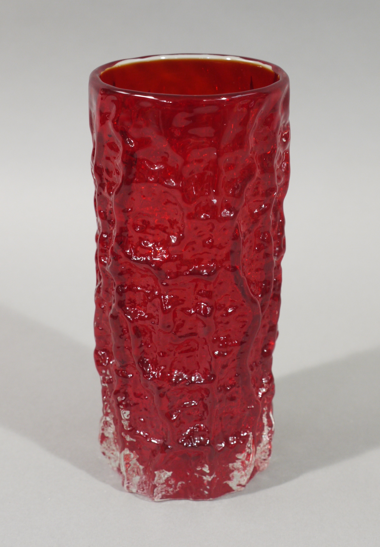 A Whitefriars 'Red Bark' vase designed by Geoffrey Baxter,