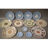 Four Wedgwood blue jasper dip Christmas plates,