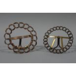 Two early 20th century metal curb link photograph frames