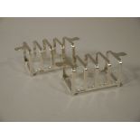 A pair of Art Deco individual five bar toast racks, Sheffield 1936,