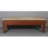 A Victorian oak and pine kitchen table, rectangular,