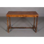 A Victorian and later walnut and beech window table, rectangular,