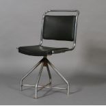 A chrome tubular framed swivel chair c.