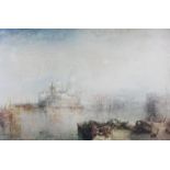 After Joseph Mallard William Turner, The Dogana and Santa Maria della salute, Venice, colour print,