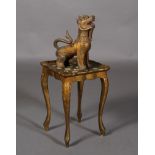 A 'Seville' gilt occasional table of square galleried outline on cabriole legs,