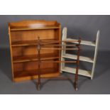 A set of oak bookshelves of graduated shelves, 91cm wide x 26cm deep x 108cm high,