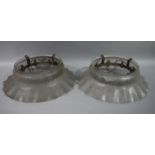 A pair of late 19th/early 20th century opaque and etched glass ceiling lights,
