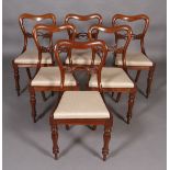 A set of six Victorian mahogany dining chairs,
