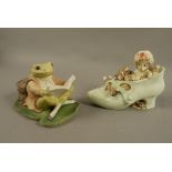 Two Border Fine Arts Beatrix Potter money banks - Jeremy Fisher and another Mrs Tittle mouse? , c.