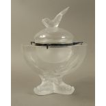 A Lalique 'Igor' caviar server having a lidded bowl with fish finial,