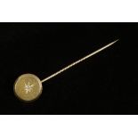 A Victorian diamond set tie pin, 15ct gold,