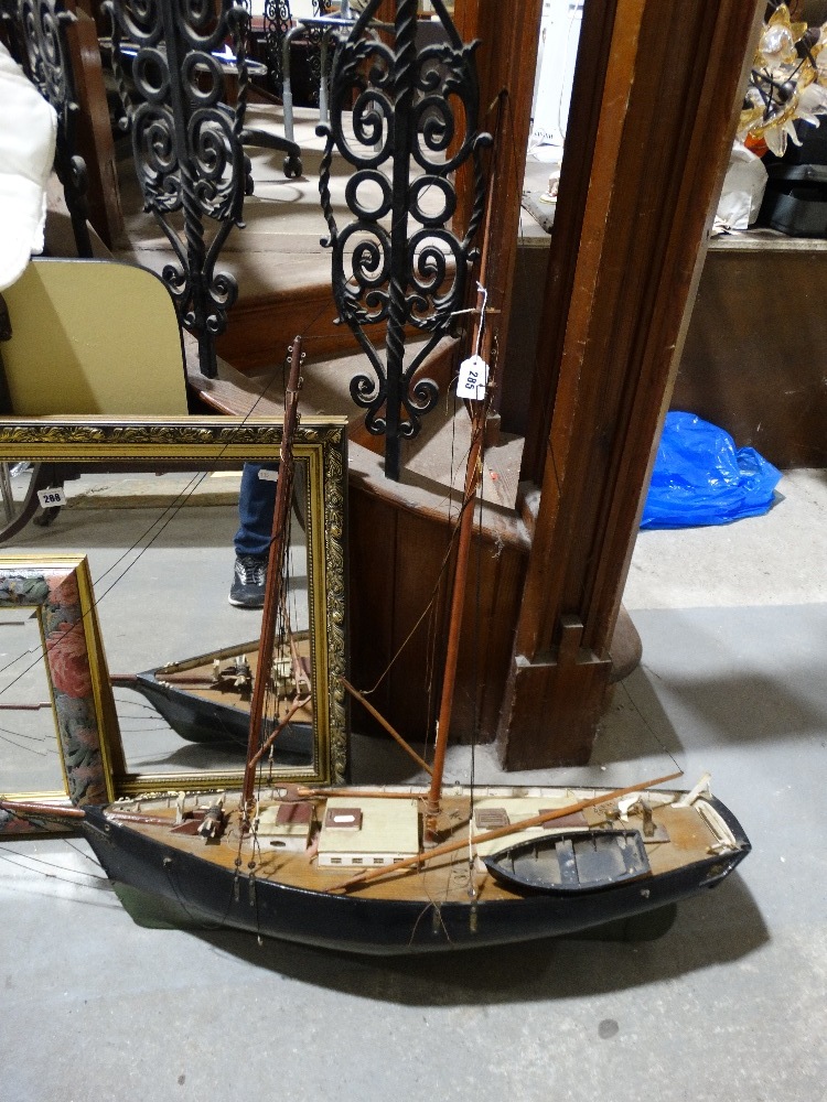 A Scale Model Two Mast Sail Boat Length Of Hull 34"