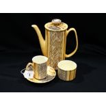 A Price Brothers Five Place Setting, Brown Glazed Coffee Set