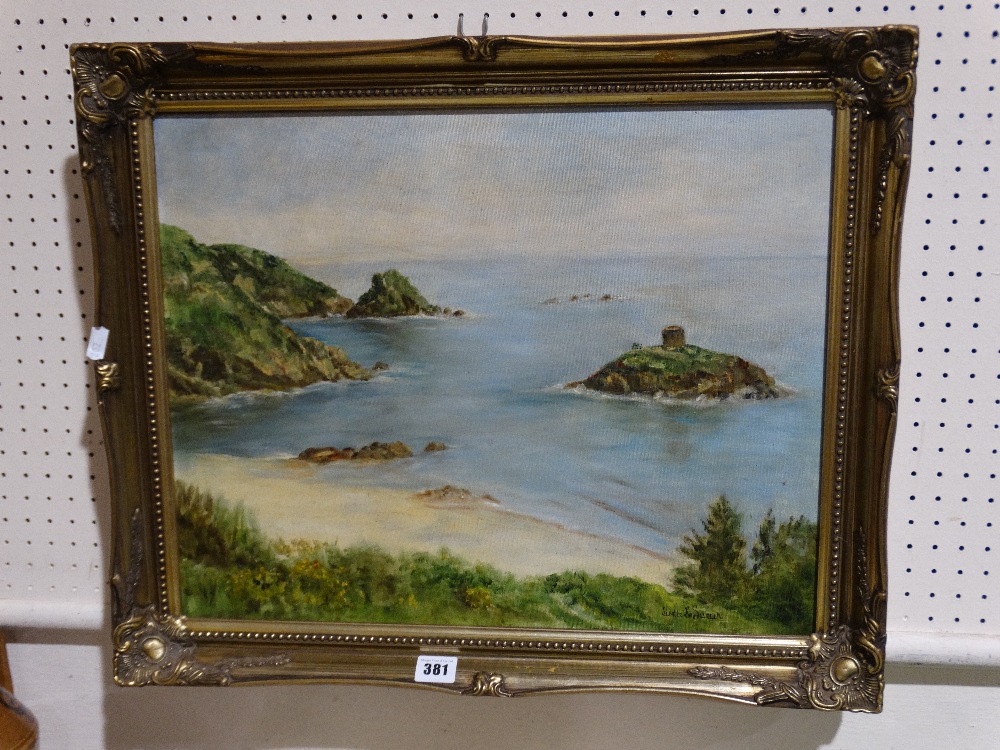 Oil On Canvas Costal View, Signed