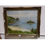 Oil On Canvas Costal View, Signed