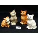 Four Various Beswick Model Seated Cats